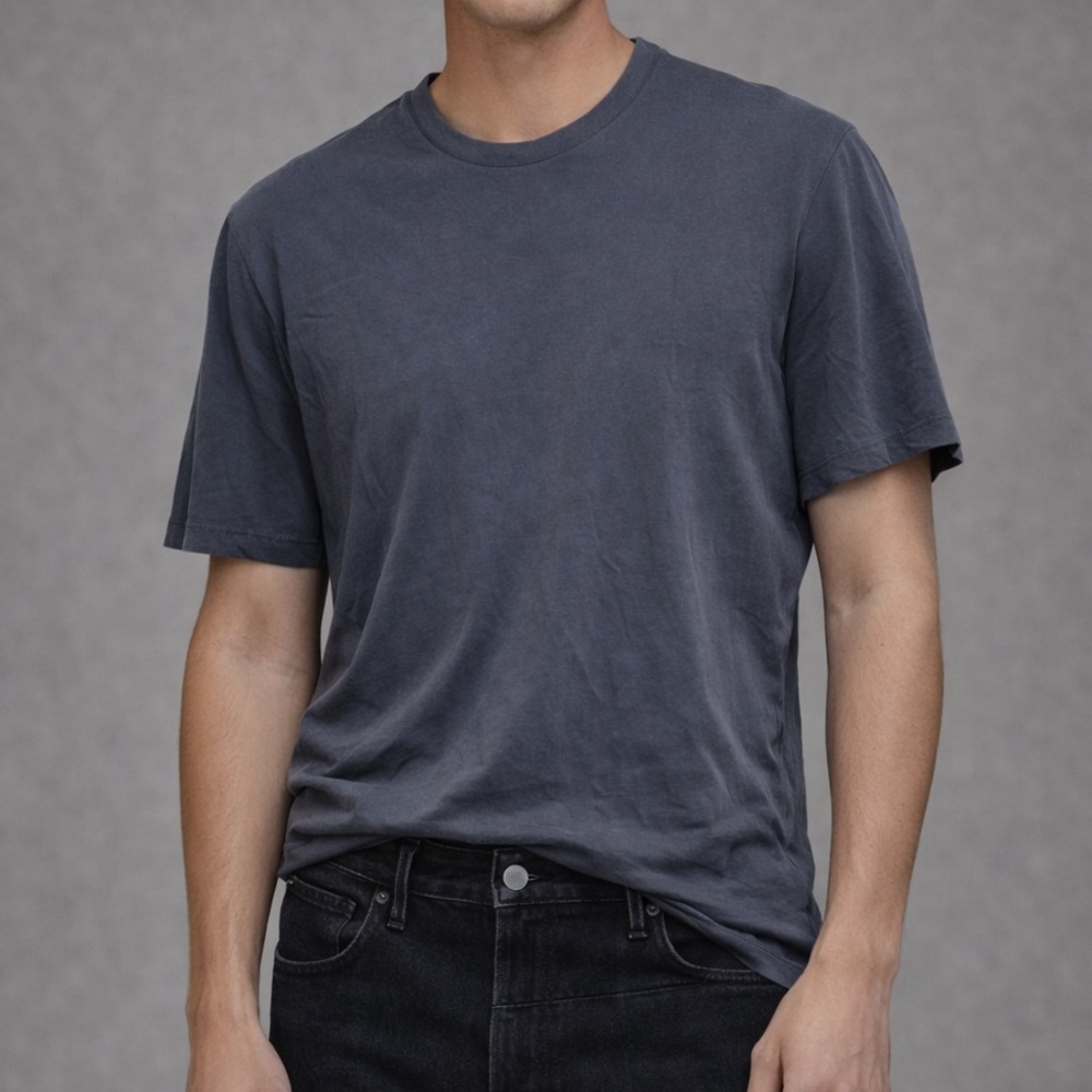 Reiss Blue Cotton Crewneck Tee Small